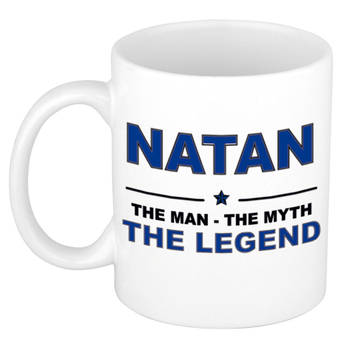 Naam cadeau mok/ beker Natan The man, The myth the legend 300 ml - Naam mokken