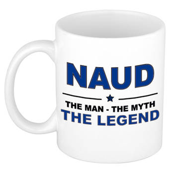 Naam cadeau mok/ beker Naud The man, The myth the legend 300 ml - Naam mokken