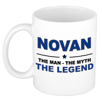 Naam cadeau mok/ beker Novan The man, The myth the legend 300 ml - Naam mokken