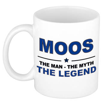 Naam cadeau mok/ beker Moos The man, The myth the legend 300 ml - Naam mokken