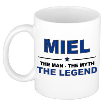 Naam cadeau mok/ beker Miel The man, The myth the legend 300 ml - Naam mokken