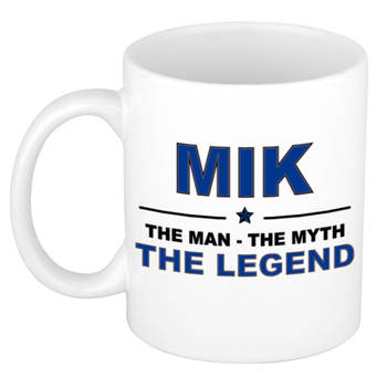 Naam cadeau mok/ beker Mik The man, The myth the legend 300 ml - Naam mokken
