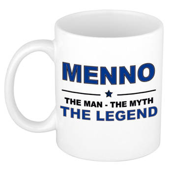 Naam cadeau mok/ beker Menno The man, The myth the legend 300 ml - Naam mokken