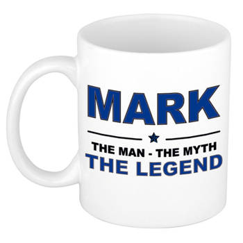 Naam cadeau mok/ beker Mark The man, The myth the legend 300 ml - Naam mokken