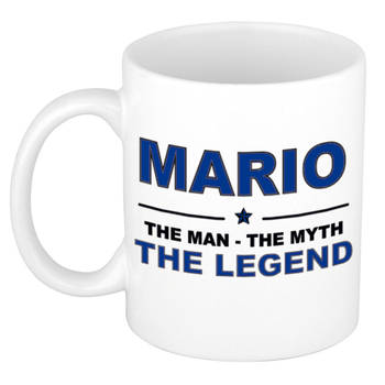 Naam cadeau mok/ beker Mario The man, The myth the legend 300 ml - Naam mokken