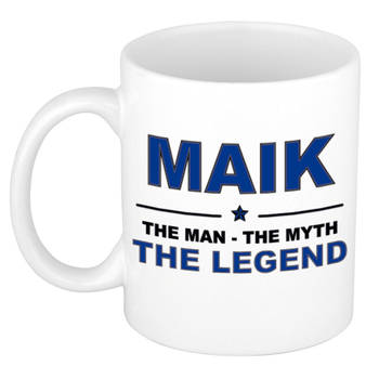 Naam cadeau mok/ beker Maik The man, The myth the legend 300 ml - Naam mokken