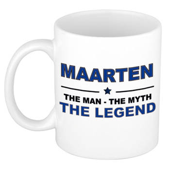 Naam cadeau mok/ beker Maarten The man, The myth the legend 300 ml - Naam mokken