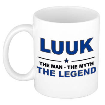 Naam cadeau mok/ beker Luuk The man, The myth the legend 300 ml - Naam mokken