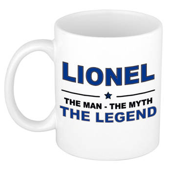 Naam cadeau mok/ beker Lionel The man, The myth the legend 300 ml - Naam mokken
