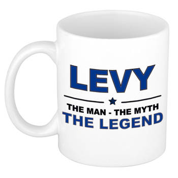 Naam cadeau mok/ beker Levy The man, The myth the legend 300 ml - Naam mokken