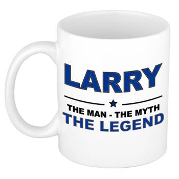 Naam cadeau mok/ beker Larry The man, The myth the legend 300 ml - Naam mokken
