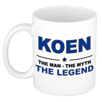 Naam cadeau mok/ beker Koen The man, The myth the legend 300 ml - Naam mokken