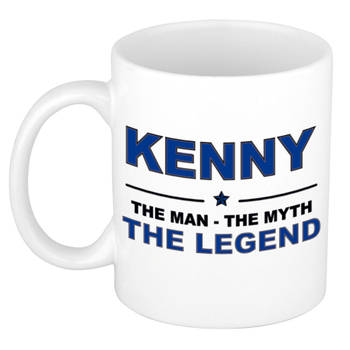 Naam cadeau mok/ beker Kenny The man, The myth the legend 300 ml - Naam mokken