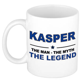 Naam cadeau mok/ beker Kasper The man, The myth the legend 300 ml - Naam mokken