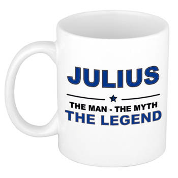 Naam cadeau mok/ beker Julius The man, The myth the legend 300 ml - Naam mokken