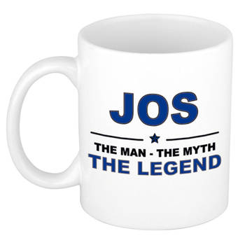 Naam cadeau mok/ beker Jos The man, The myth the legend 300 ml - Naam mokken