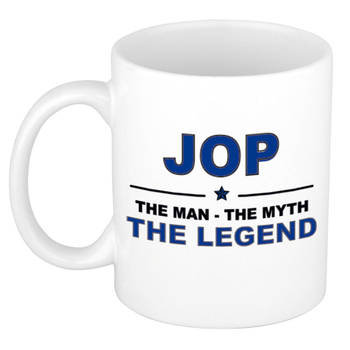 Naam cadeau mok/ beker Jop The man, The myth the legend 300 ml - Naam mokken