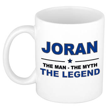 Naam cadeau mok/ beker Joran The man, The myth the legend 300 ml - Naam mokken