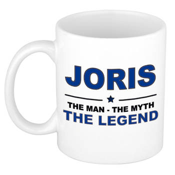 Naam cadeau mok/ beker Joris The man, The myth the legend 300 ml - Naam mokken