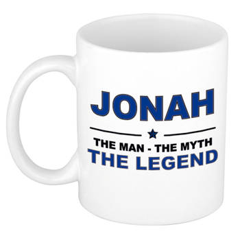 Naam cadeau mok/ beker Jonah The man, The myth the legend 300 ml - Naam mokken