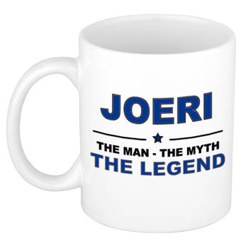 Naam cadeau mok/ beker Joeri The man, The myth the legend 300 ml - Naam mokken