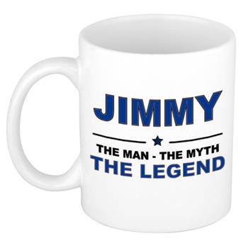 Naam cadeau mok/ beker Jimmy The man, The myth the legend 300 ml - Naam mokken