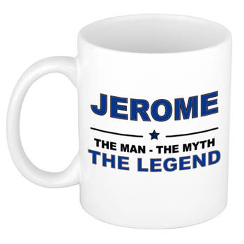 Naam cadeau mok/ beker Jerome The man, The myth the legend 300 ml - Naam mokken