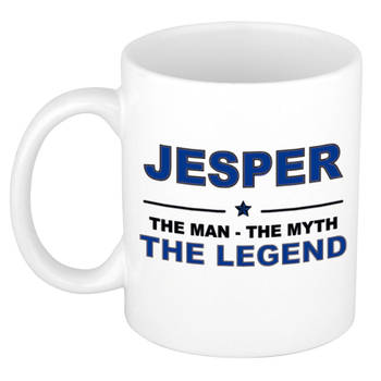 Naam cadeau mok/ beker Jesper The man, The myth the legend 300 ml - Naam mokken
