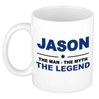 Naam cadeau mok/ beker Jason The man, The myth the legend 300 ml - Naam mokken