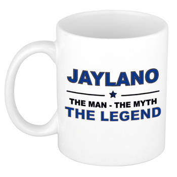 Naam cadeau mok/ beker Jaylano The man, The myth the legend 300 ml - Naam mokken