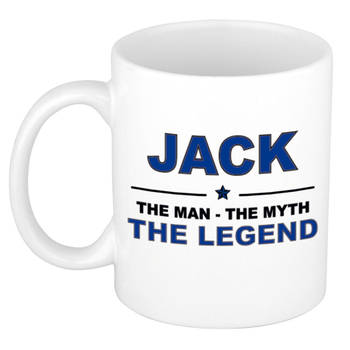 Naam cadeau mok/ beker Jack The man, The myth the legend 300 ml - Naam mokken