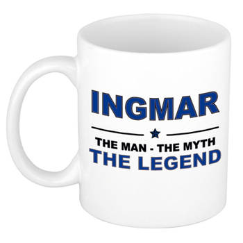 Naam cadeau mok/ beker Ingmar The man, The myth the legend 300 ml - Naam mokken