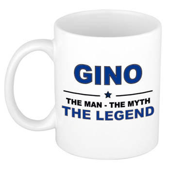Naam cadeau mok/ beker Gino The man, The myth the legend 300 ml - Naam mokken
