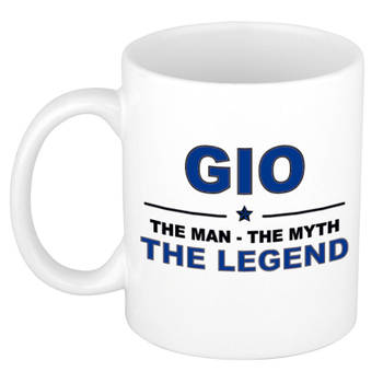 Naam cadeau mok/ beker Gio The man, The myth the legend 300 ml - Naam mokken