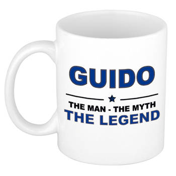 Naam cadeau mok/ beker Guido The man, The myth the legend 300 ml - Naam mokken