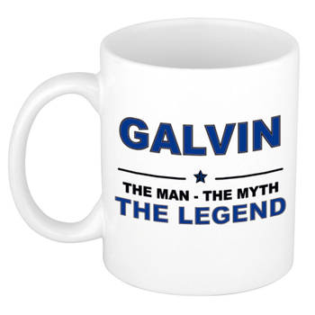 Naam cadeau mok/ beker Galvin The man, The myth the legend 300 ml - Naam mokken
