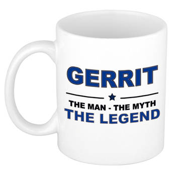 Naam cadeau mok/ beker Gerrit The man, The myth the legend 300 ml - Naam mokken