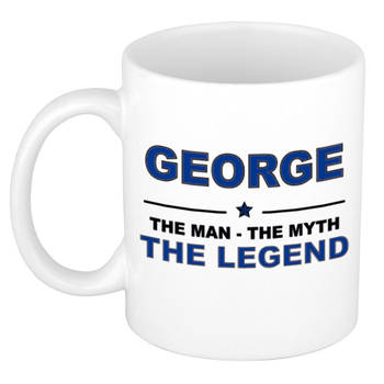 Naam cadeau mok/ beker George The man, The myth the legend 300 ml - Naam mokken