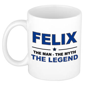Naam cadeau mok/ beker Felix The man, The myth the legend 300 ml - Naam mokken