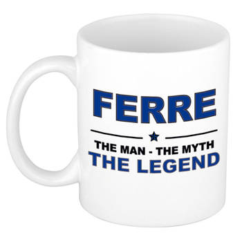 Naam cadeau mok/ beker Ferre The man, The myth the legend 300 ml - Naam mokken