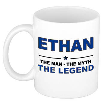 Naam cadeau mok/ beker Ethan The man, The myth the legend 300 ml - Naam mokken