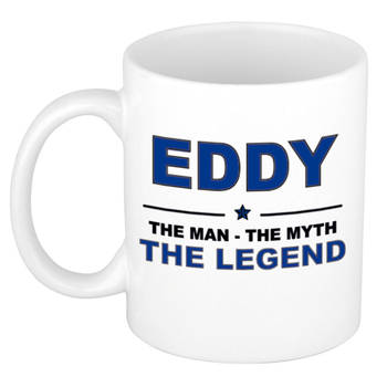 Naam cadeau mok/ beker Eddy The man, The myth the legend 300 ml - Naam mokken