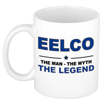 Naam cadeau mok/ beker Eelco The man, The myth the legend 300 ml - Naam mokken