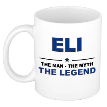 Naam cadeau mok/ beker Eli The man, The myth the legend 300 ml - Naam mokken