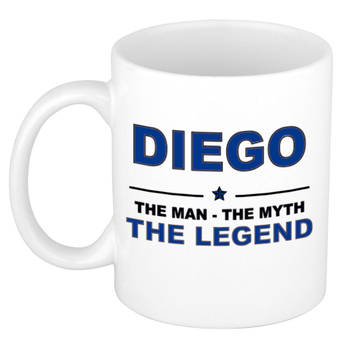 Naam cadeau mok/ beker Diego The man, The myth the legend 300 ml - Naam mokken