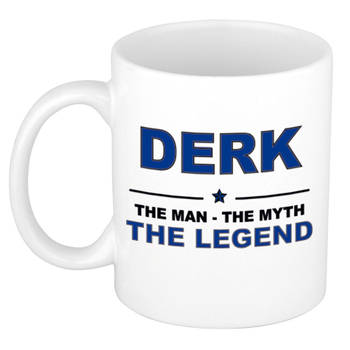 Naam cadeau mok/ beker Derk The man, The myth the legend 300 ml - Naam mokken
