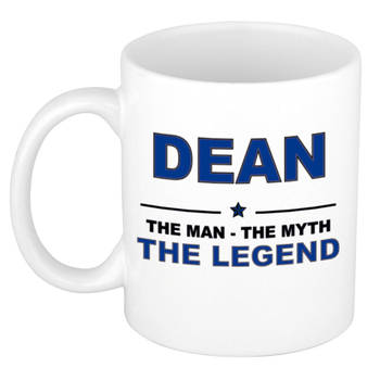 Naam cadeau mok/ beker Dean The man, The myth the legend 300 ml - Naam mokken