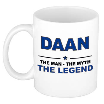 Naam cadeau mok/ beker Daan The man, The myth the legend 300 ml - Naam mokken