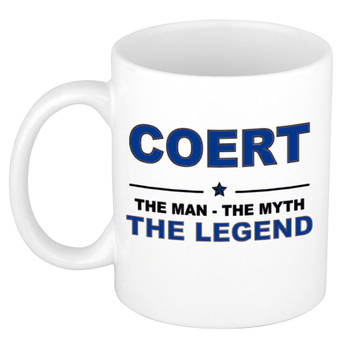 Naam cadeau mok/ beker Coert The man, The myth the legend 300 ml - Naam mokken