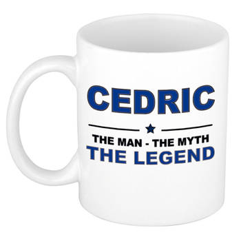 Naam cadeau mok/ beker Cedric The man, The myth the legend 300 ml - Naam mokken